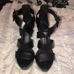 Black strappy heels